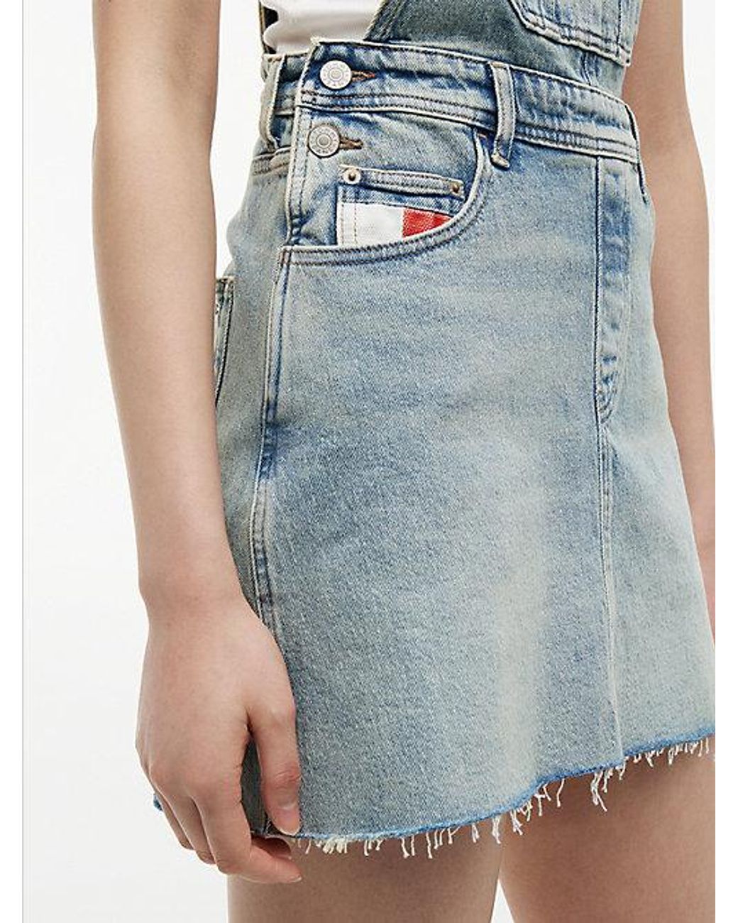 Tommy Hilfiger Blue Vintage Denim Mini Dungaree Dress
