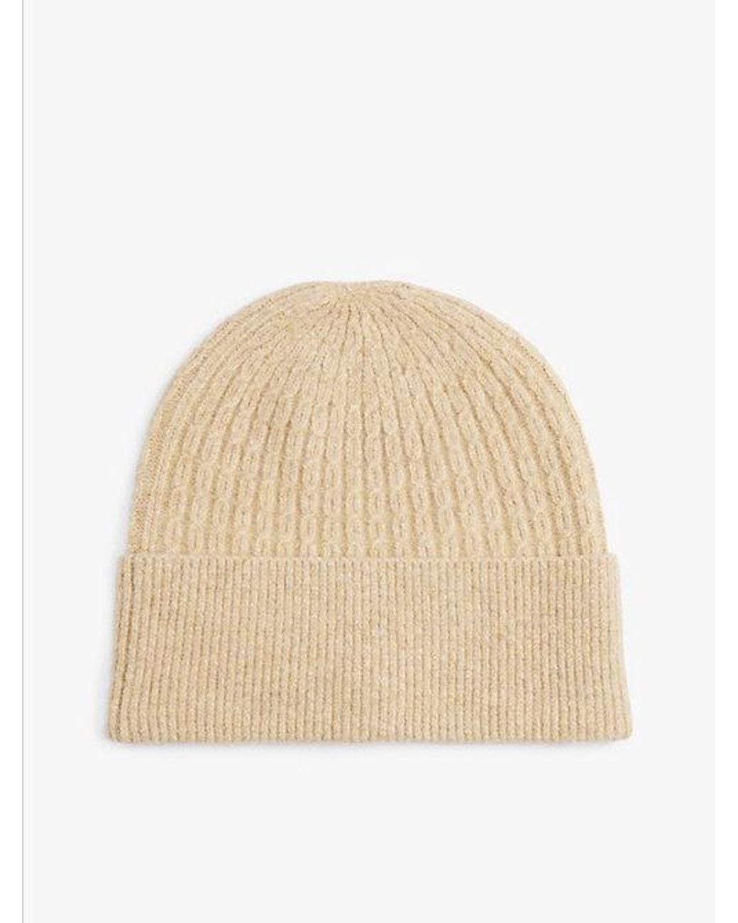 Tommy Hilfiger Natural Hilfiger Flag Cable Knit Beanie