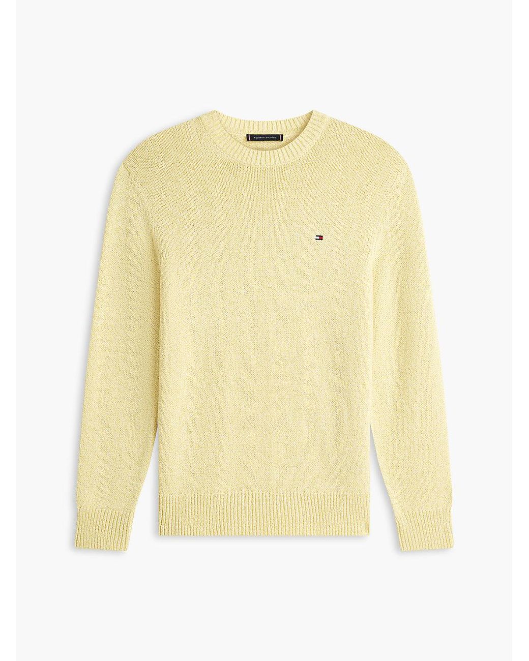 Tommy Hilfiger Natural Two-Tone Bouclé Relaxed Crew Neck Jumper for men
