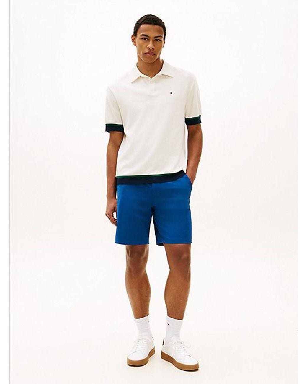 Tommy Hilfiger Blue Dover Flag Embroidery Regular Fit Chino Shorts for men