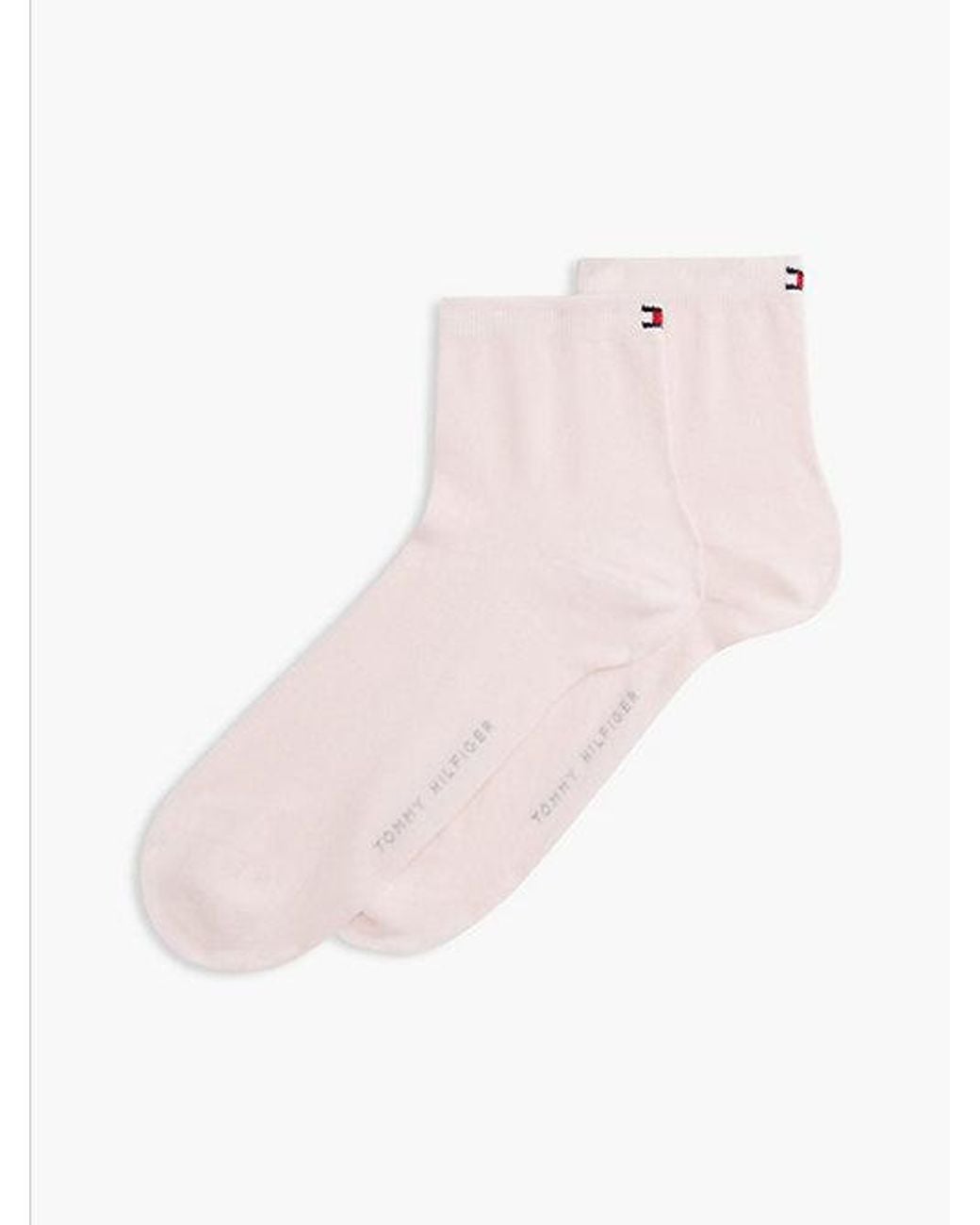 Tommy Hilfiger Pink 2 Pack Flag Embroidery Short Socks