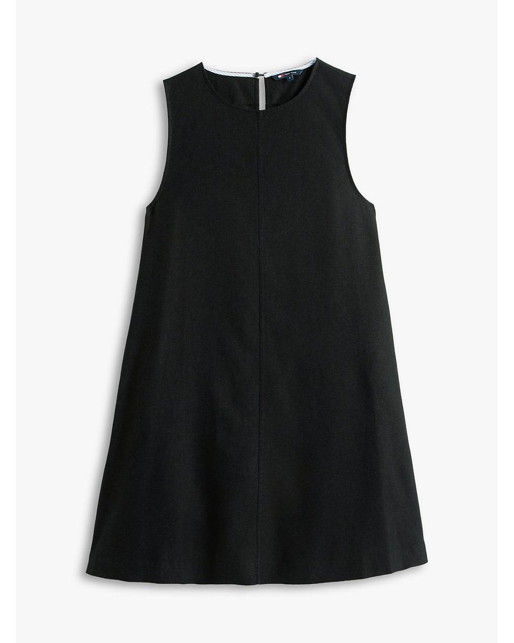 Tommy Hilfiger Black Slim Linen Blend Mini A-line Dress
