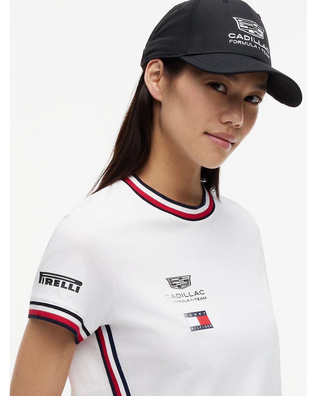 Tommy Hilfiger White Th X Cadillac Formula 1 Team Boxy Short T-Shirt
