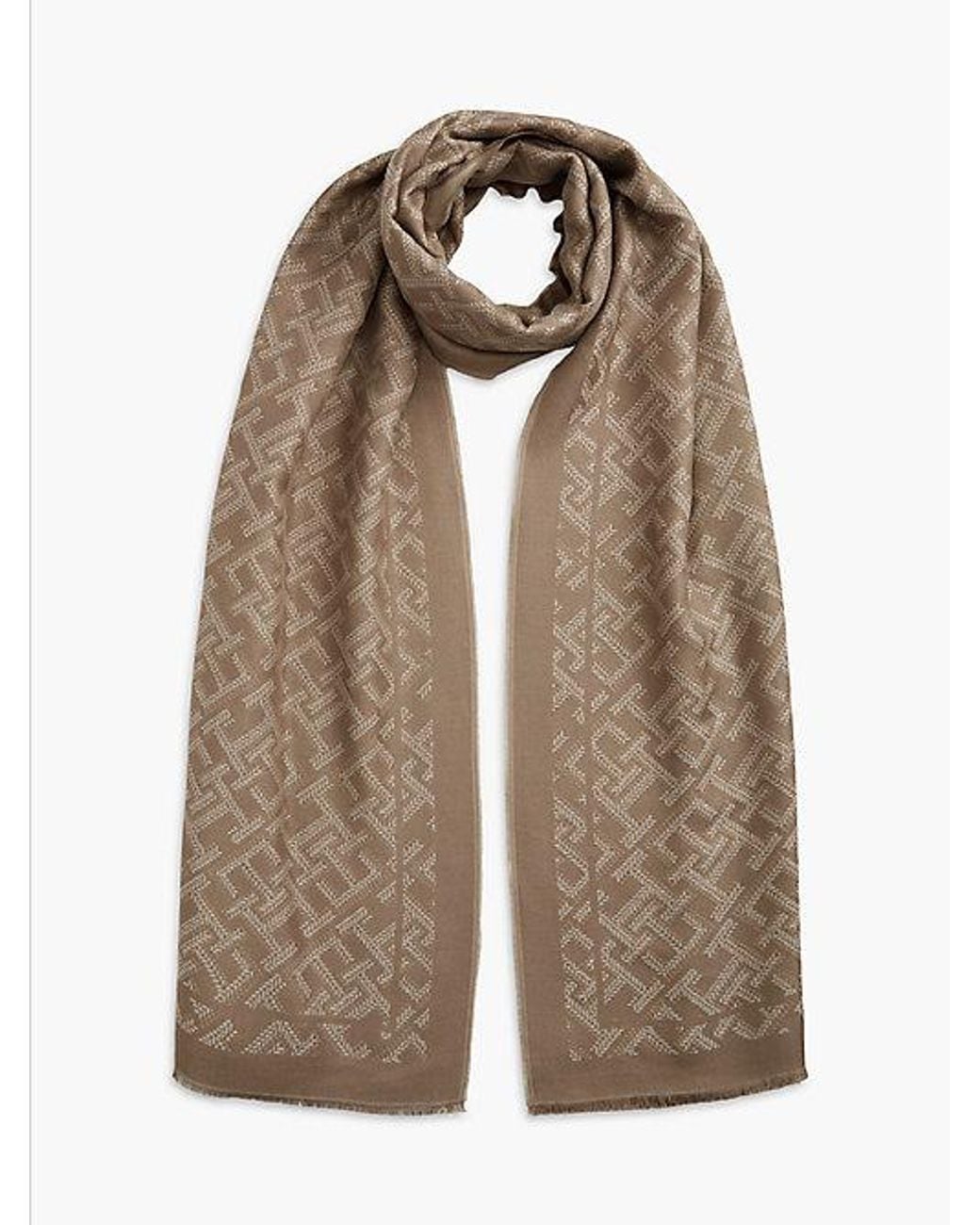 Tommy Hilfiger Natural Th Monogram Jacquard Scarf