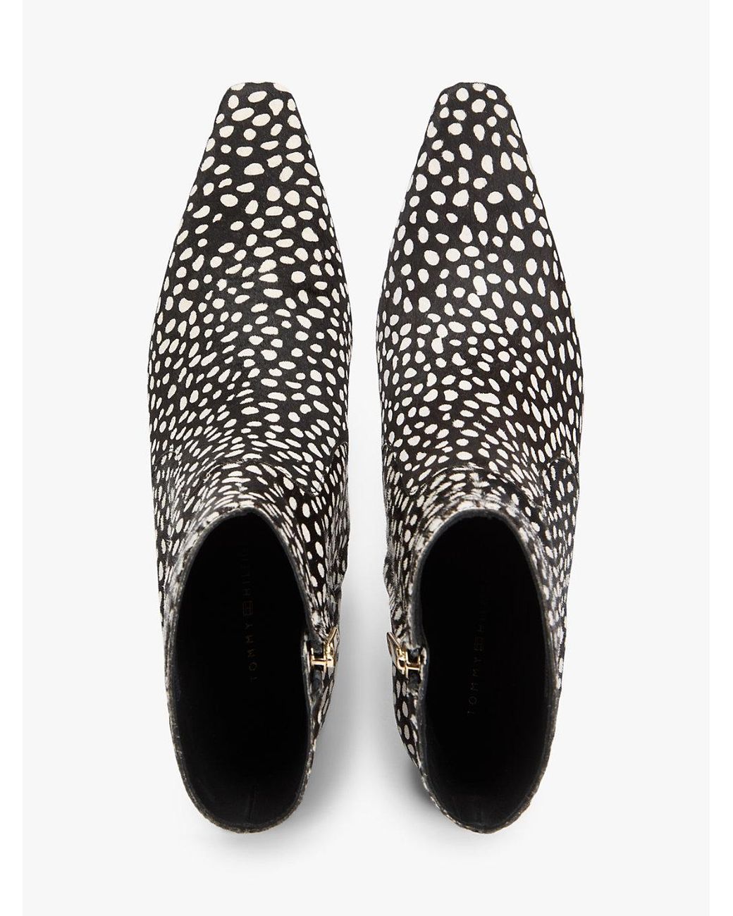 Tommy Hilfiger White Snow Leopard Print Ankle Boots