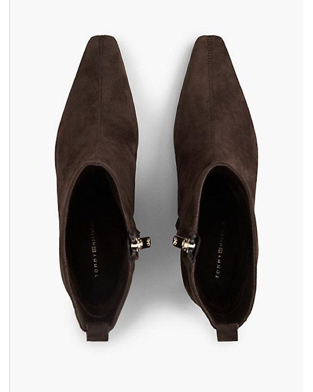 Tommy Hilfiger Brown Kitten Heel Suede Ankle Boots
