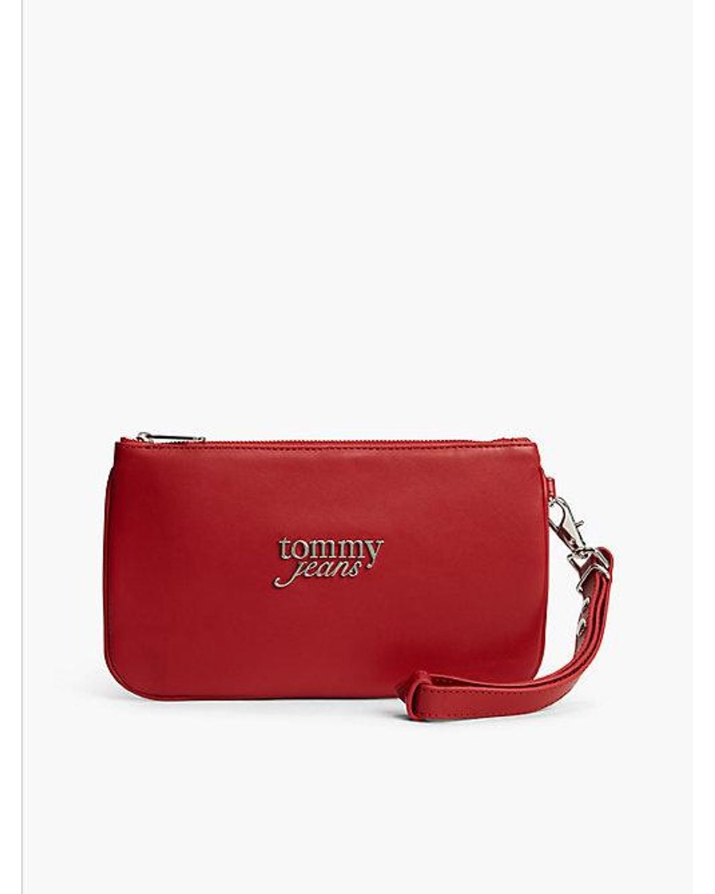 Tommy Hilfiger Red Tommy Jeans Metal Logo Wrist Strap Pouch