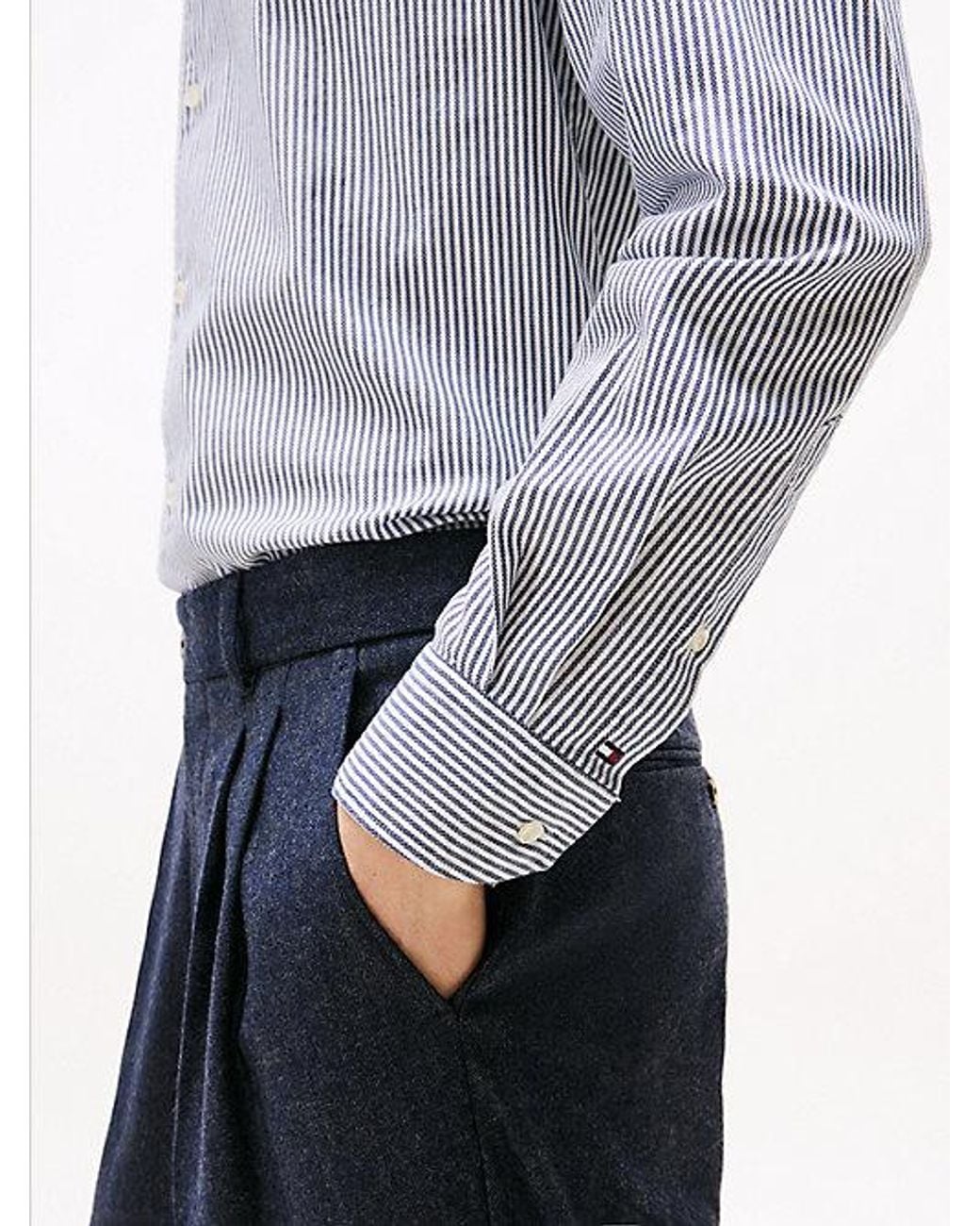 Tommy Hilfiger Gray Smart Casual Slim Fit Oxford Shirt for men