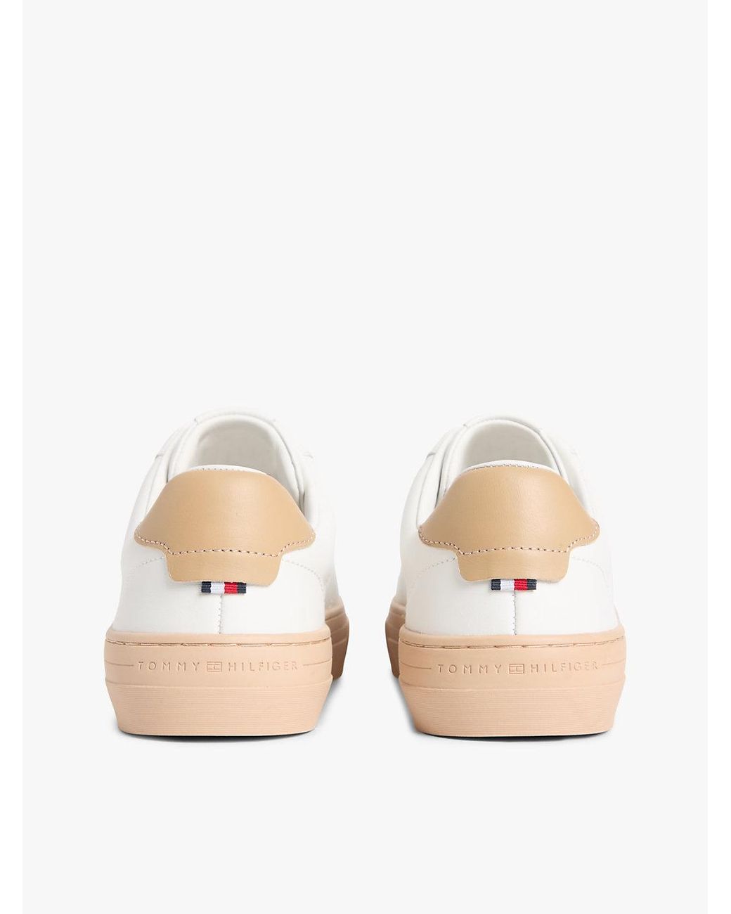 Tommy Hilfiger White Premium Leather Cupsole Trainers for men