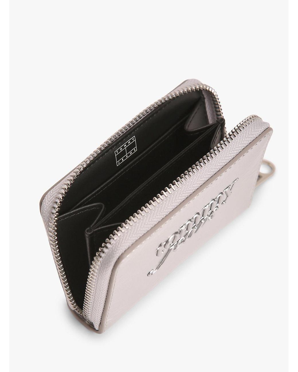 Tommy Hilfiger Gray Essential Textured Logo Metallic Wallet