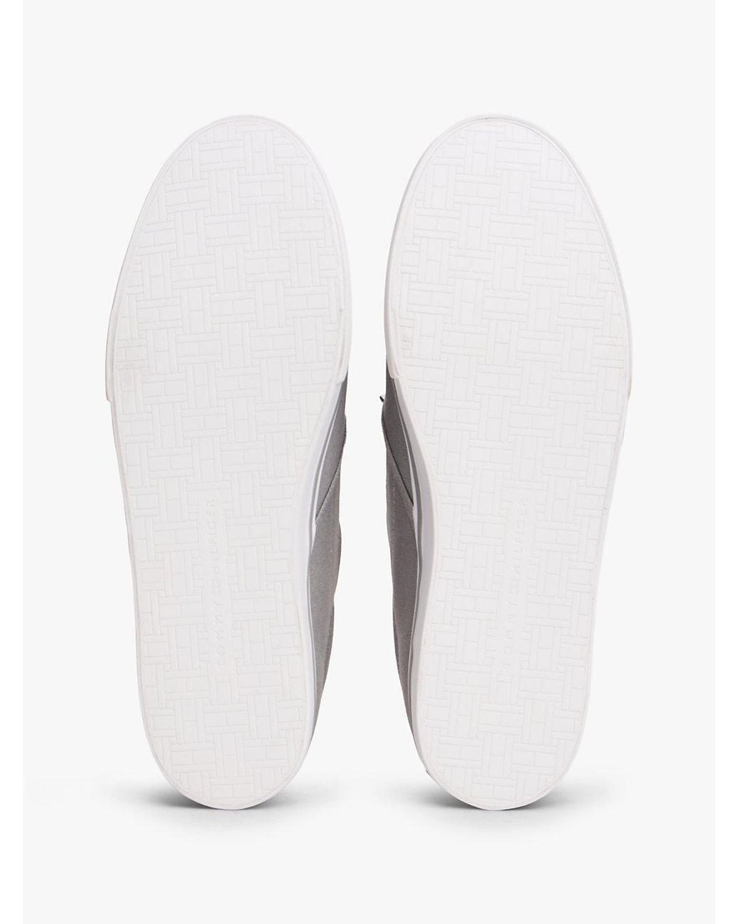 Tommy Hilfiger White Canvas Slip-On Trainers for men