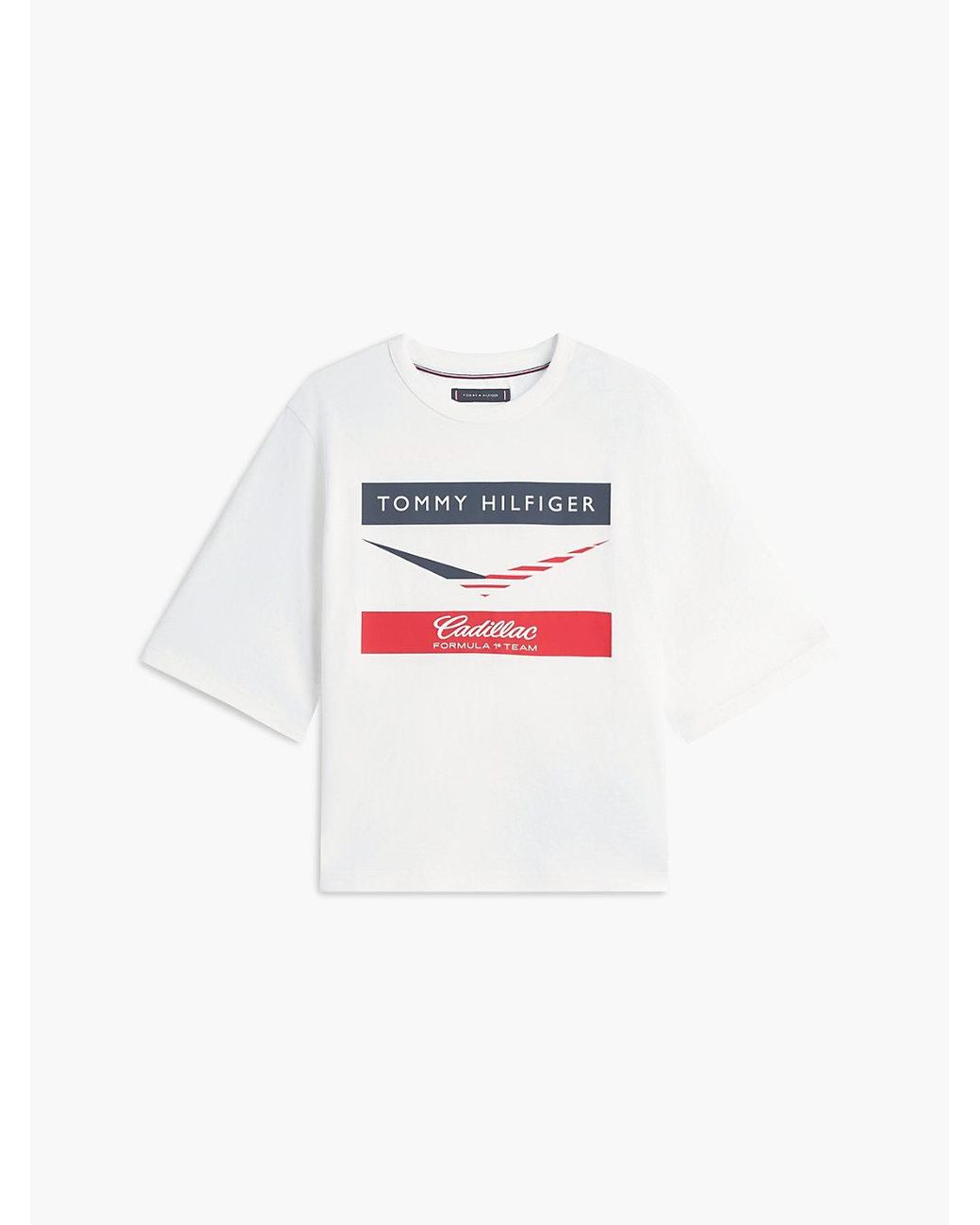 Tommy Hilfiger White Th X Cadillac Formula 1 Team Chevron T-Shirt