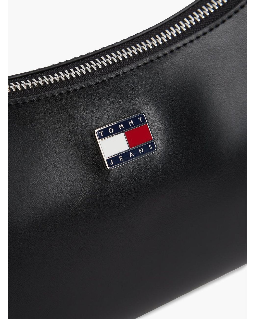 Tommy Hilfiger Black Logo Charm Shoulder Bag