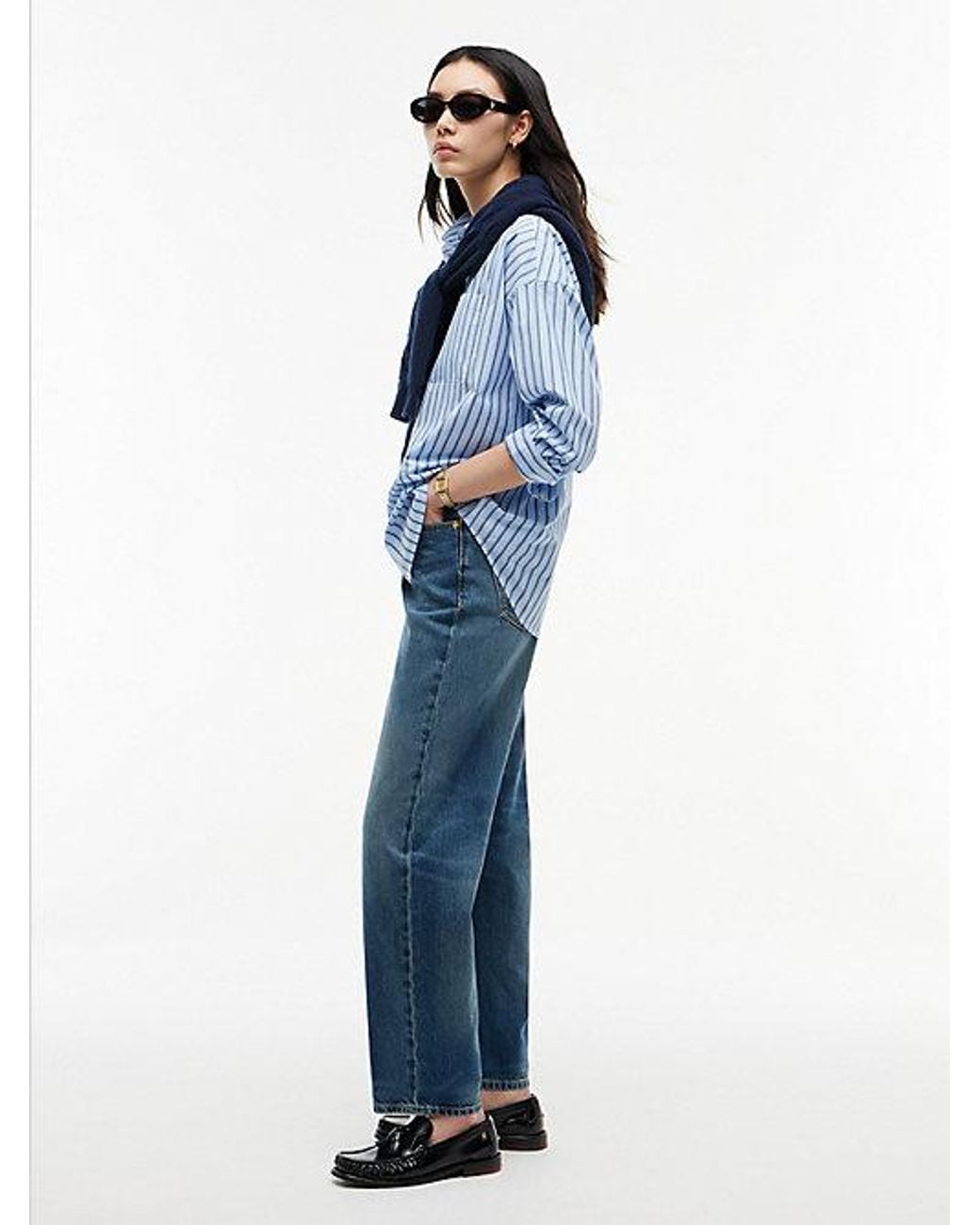 Tommy Hilfiger Blue Jackie High Rise Tapered Horsebit Ankle Jeans