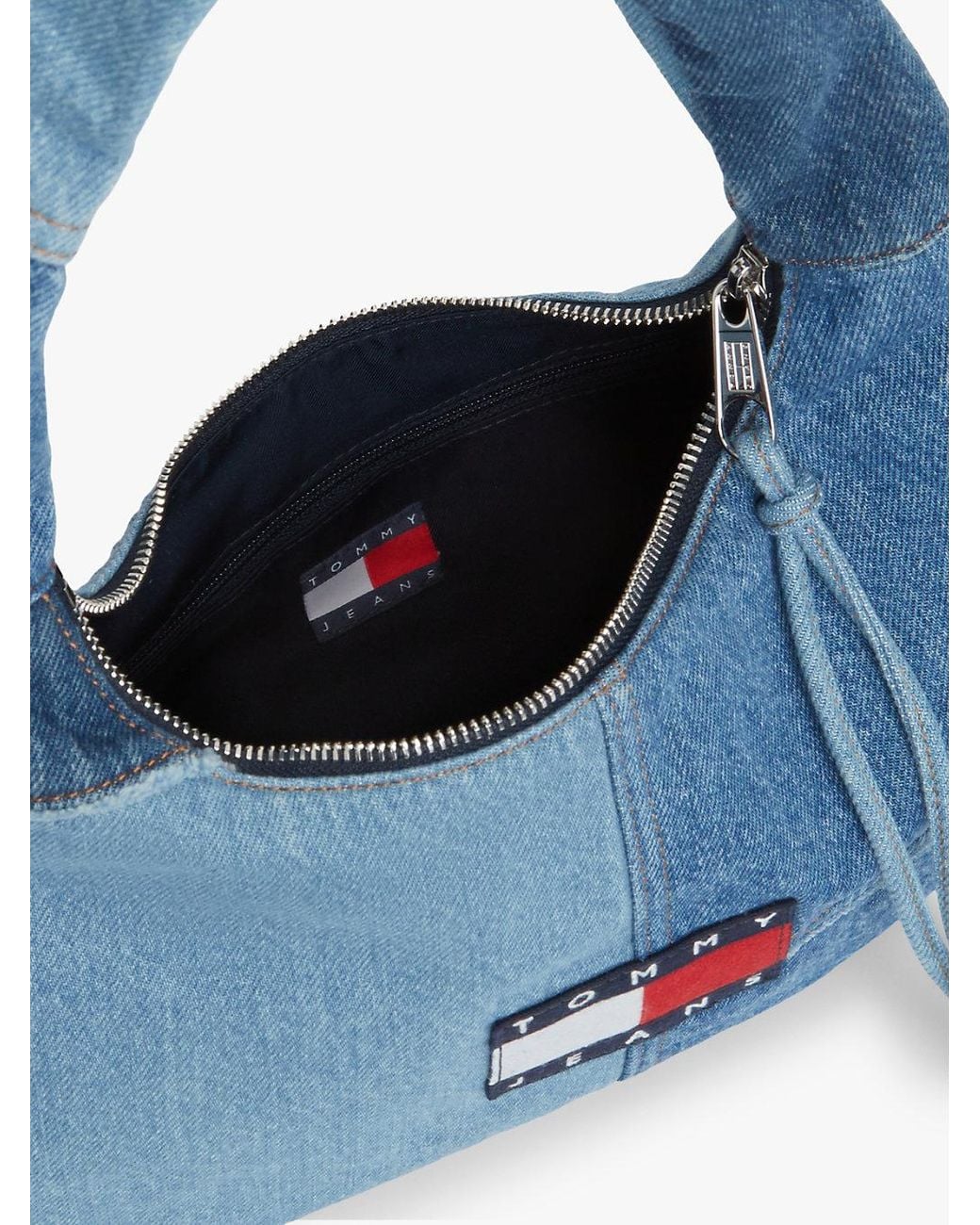 Tommy Hilfiger Blue Patchwork Denim Shoulder Bag
