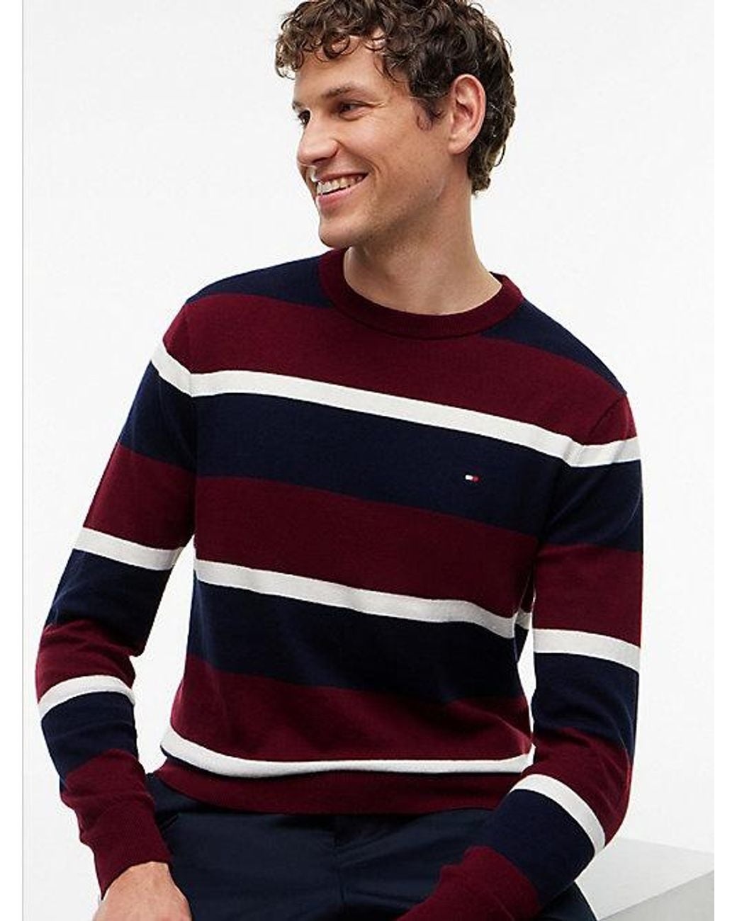 Tommy Hilfiger Blue Crew Neck Jumper With Cashmere for men