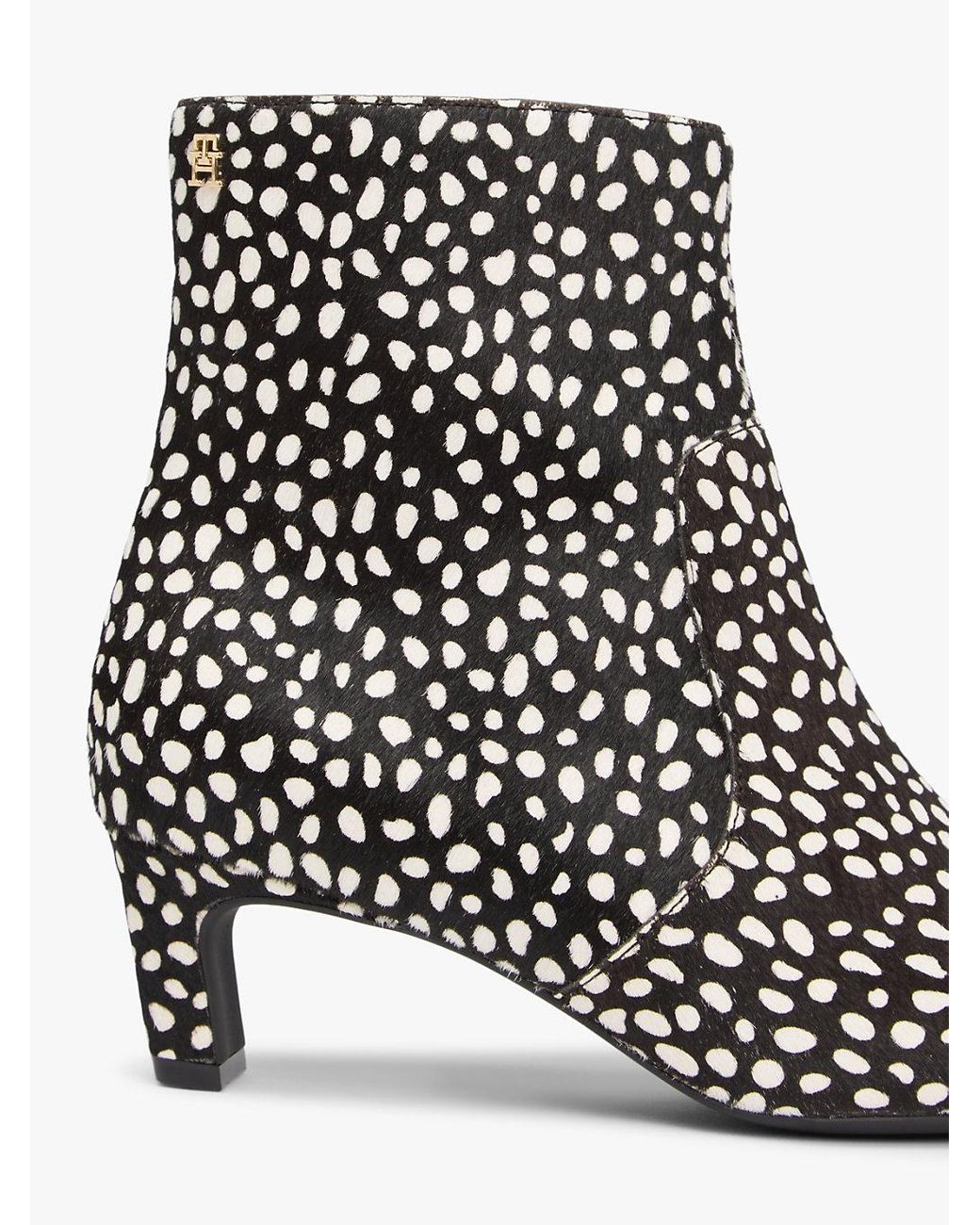 Tommy Hilfiger White Snow Leopard Print Ankle Boots
