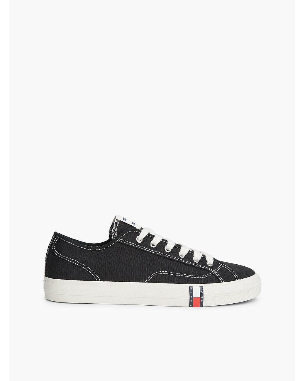 Tommy Hilfiger White Archive Flag Stripe Canvas Trainers