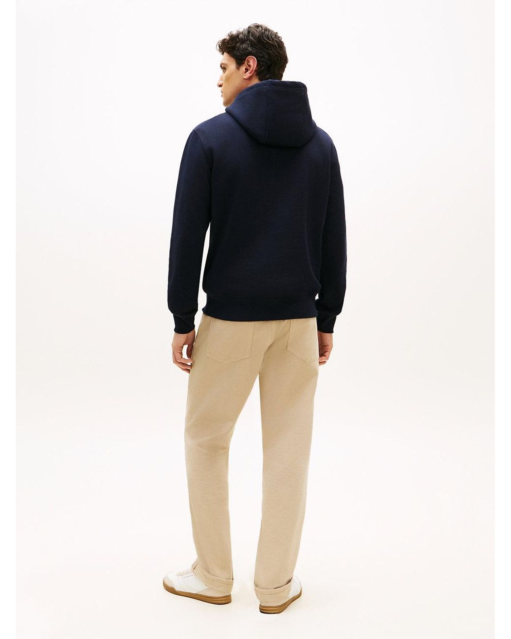Tommy Hilfiger Blue Logo Embroidery Terry Hoody for men