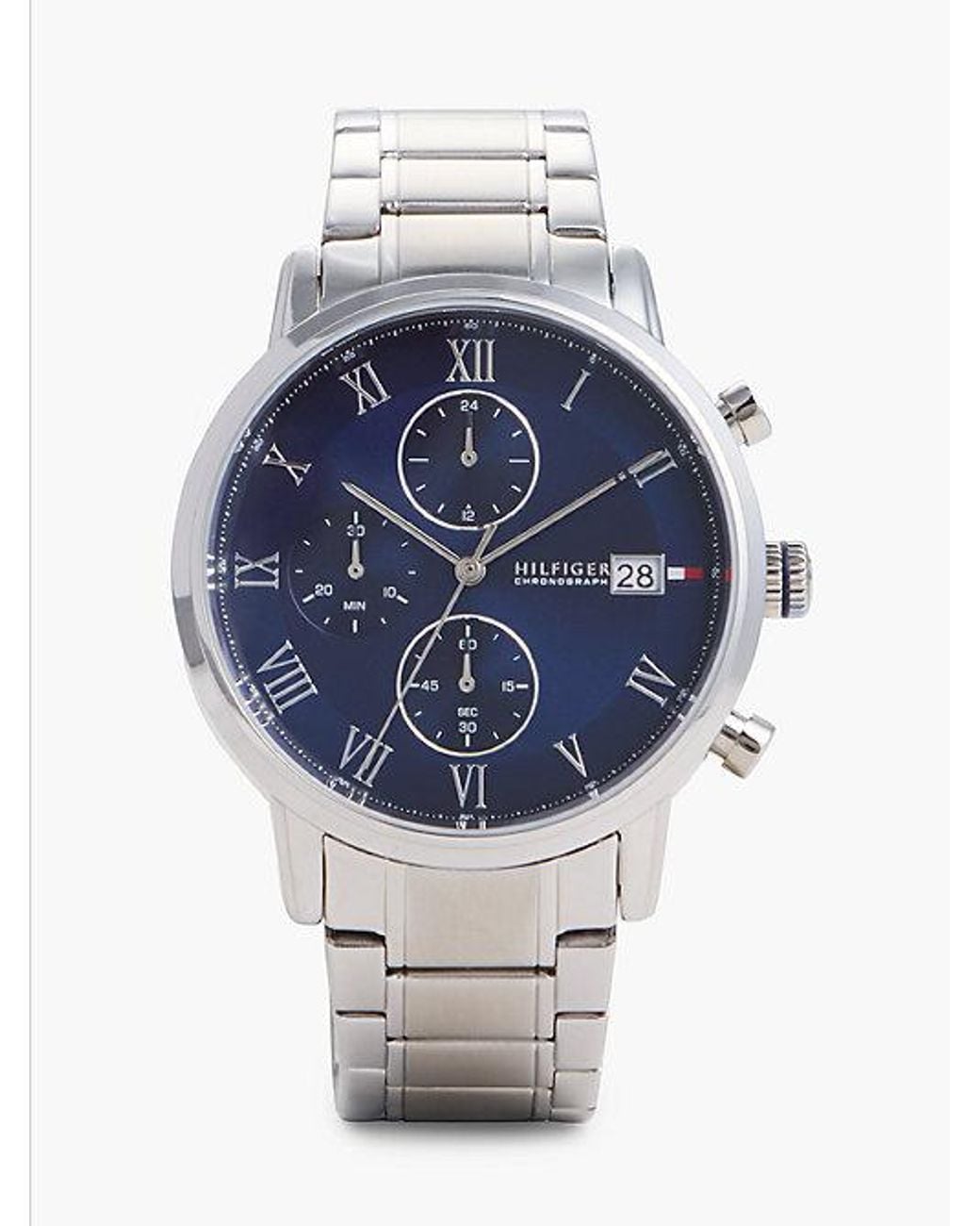 Tommy Hilfiger Blue Dial Stainless Steel Chain Link Watch for men