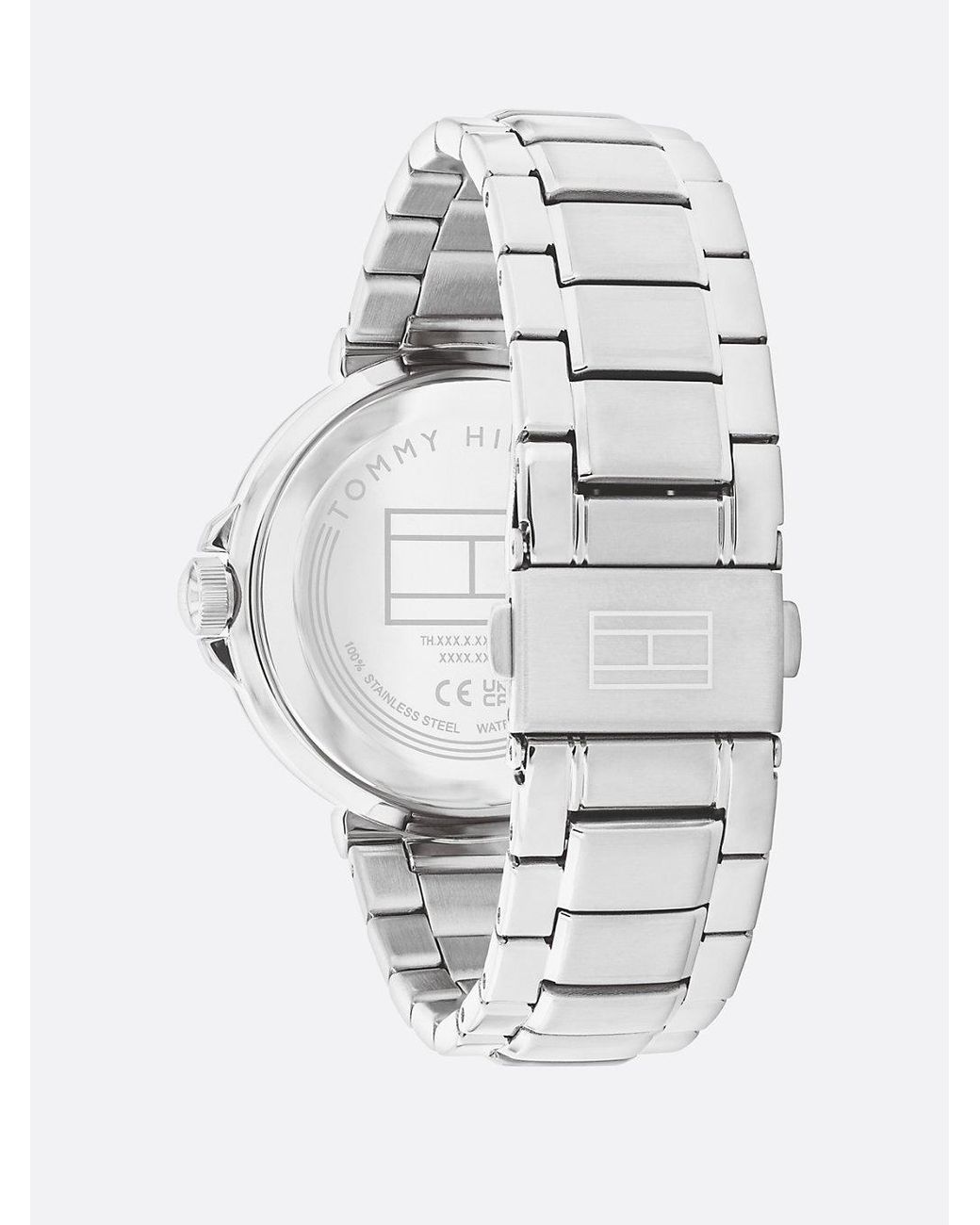 Tommy Hilfiger White Stainless Steel Blue Dial Watch