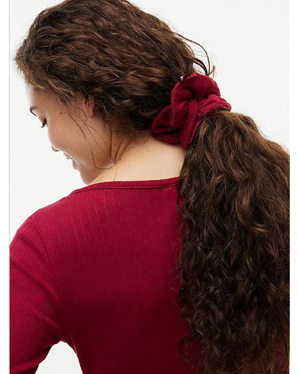 Tommy Hilfiger Red Essential Pointelle Pyjama Set And Scrunchie Gift Box