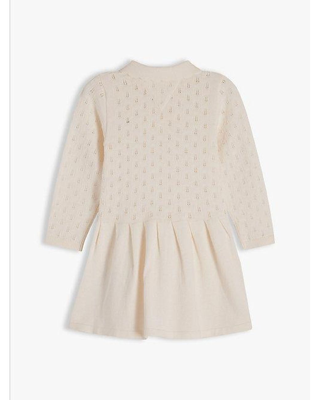 Tommy Hilfiger White Pointelle Fit And Flare Dress