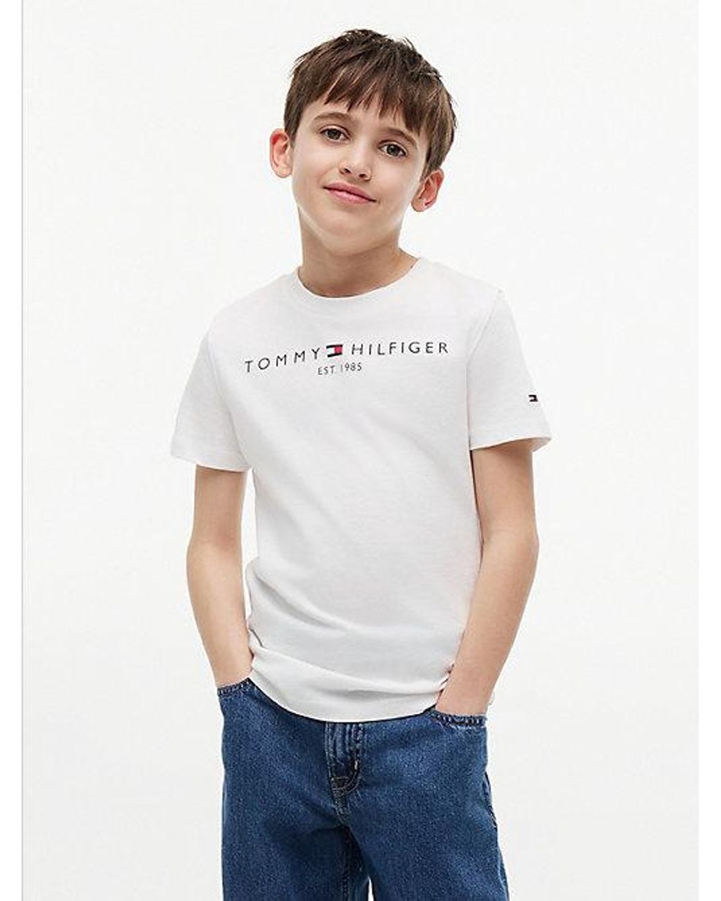 Tommy Hilfiger White Essential Cotton Logo T-Shirt