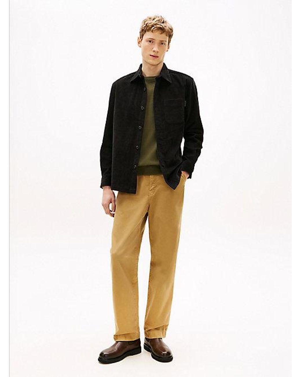 Tommy Hilfiger Black Relaxed Corduroy Overshirt for men