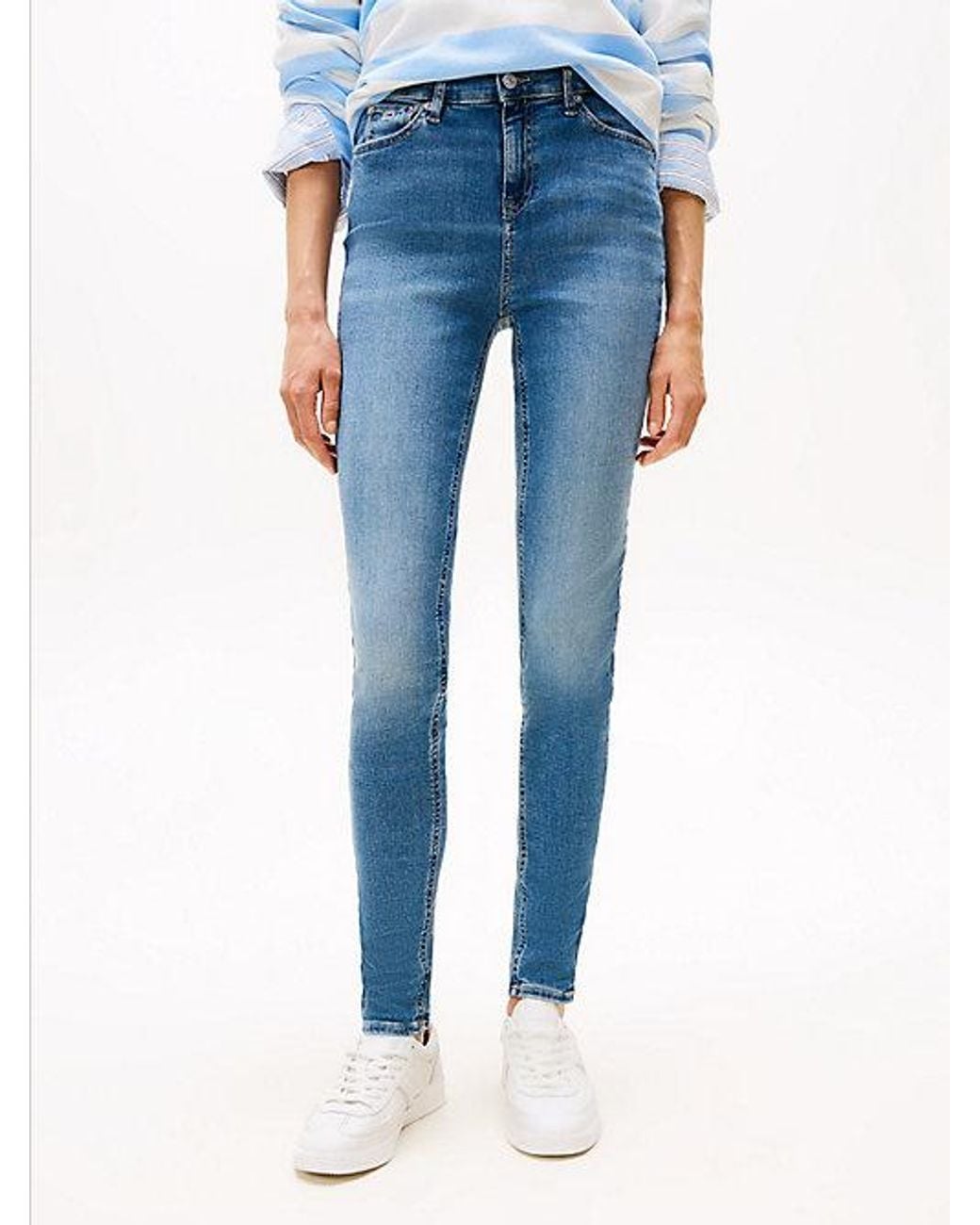 Tommy Hilfiger Blue Nora Mid Rise Skinny Faded Jeans