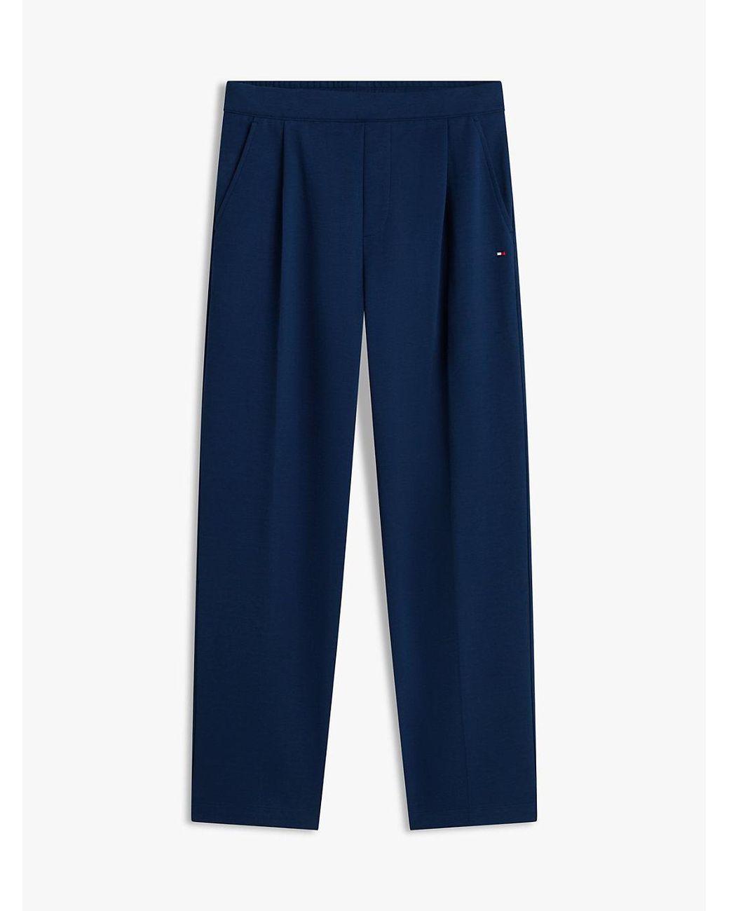 Tommy Hilfiger Blue Intechno Knit Flag Embroidery Joggers for men