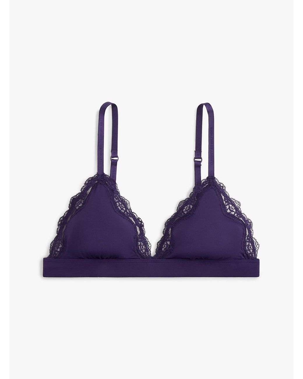 Tommy Hilfiger Blue Lace Trim Microfibre Triangle Bra