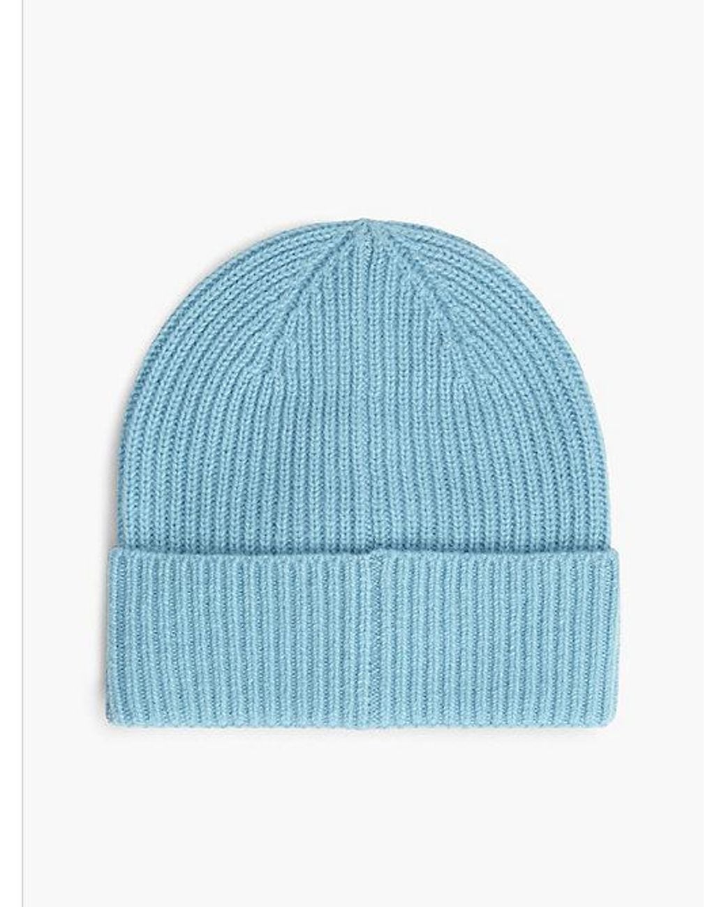 Tommy Hilfiger Blue Pure Cashmere Th Monogram Plaque Beanie