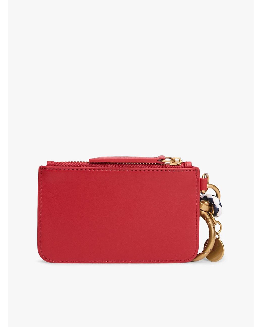 Tommy Hilfiger Red Multi Charm Leather Keyring Purse
