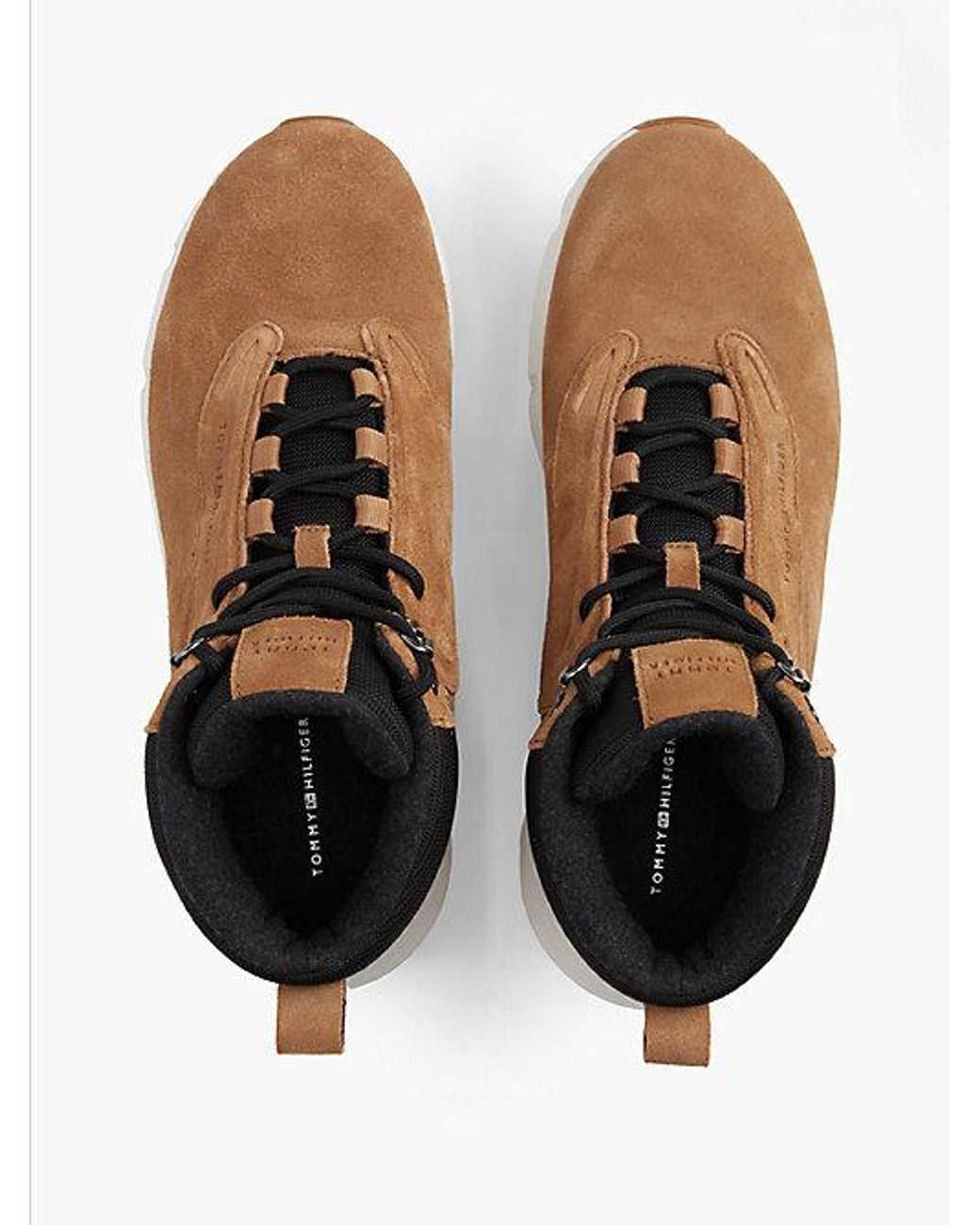 Tommy Hilfiger White Suede Warm Lining Hybrid Chukka Boots for men