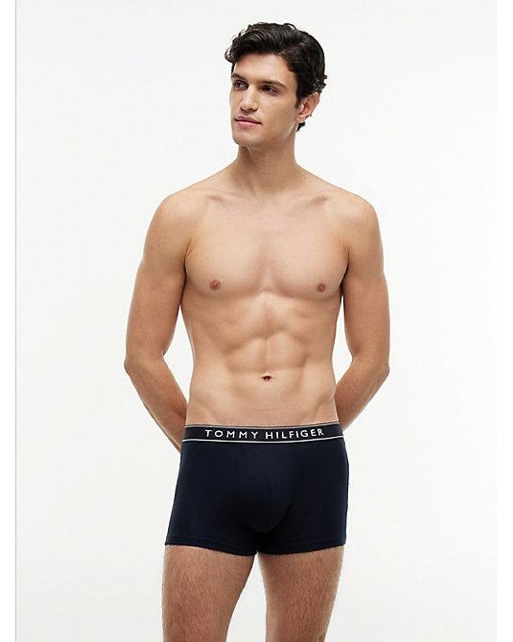 Tommy Hilfiger Blue 3 Pack Essential Logo Waistband Trunks for men