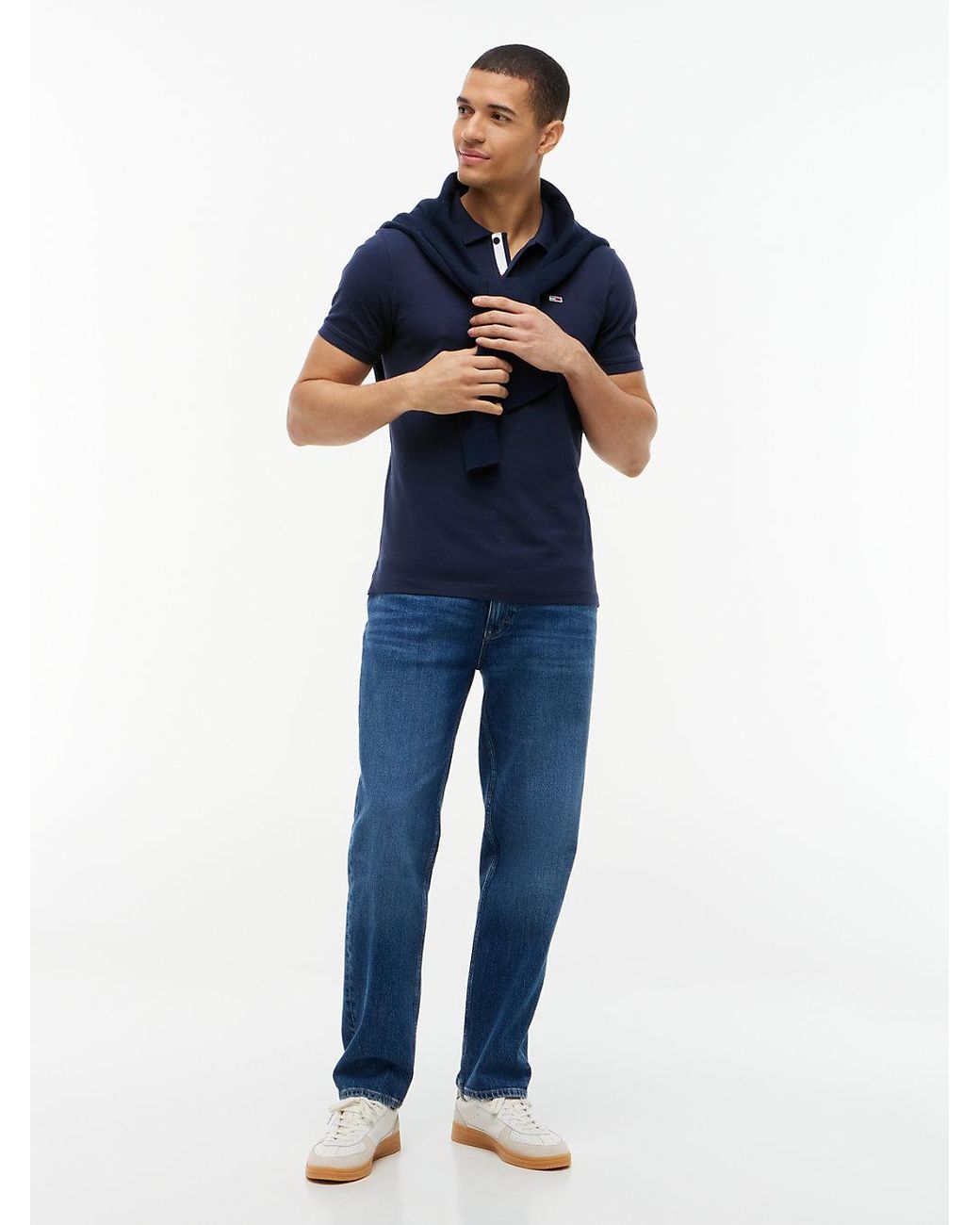 Tommy Hilfiger Blue Pure Cotton Slim Fit Polo Shirt for men