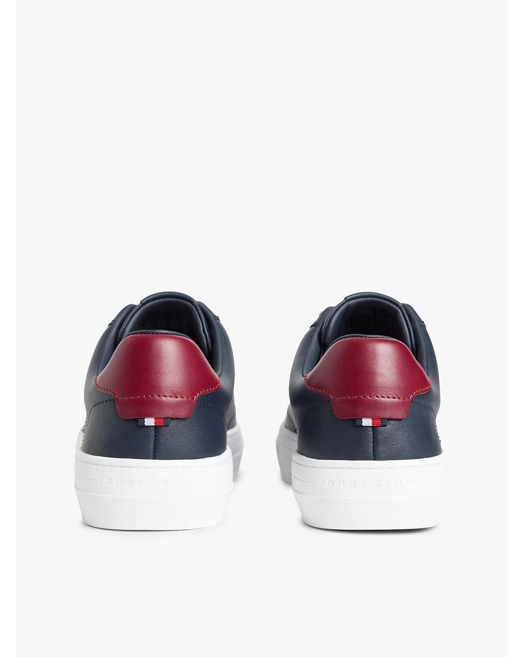 Tommy Hilfiger Blue Premium Leather Cupsole Trainers for men