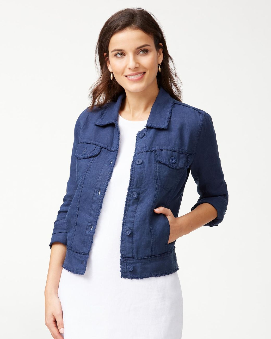 Tommy Bahama Two Palms Linen Raw-edge Jacket in Blue - Lyst