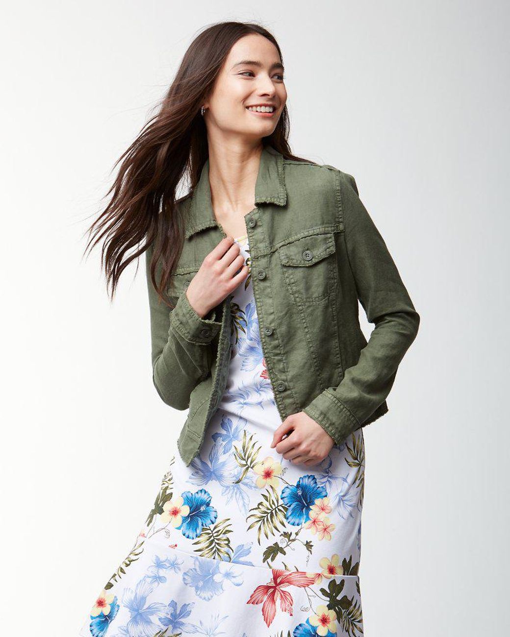 Tommy Bahama Two Palms Linen Raw-edge Jacket in Green - Lyst