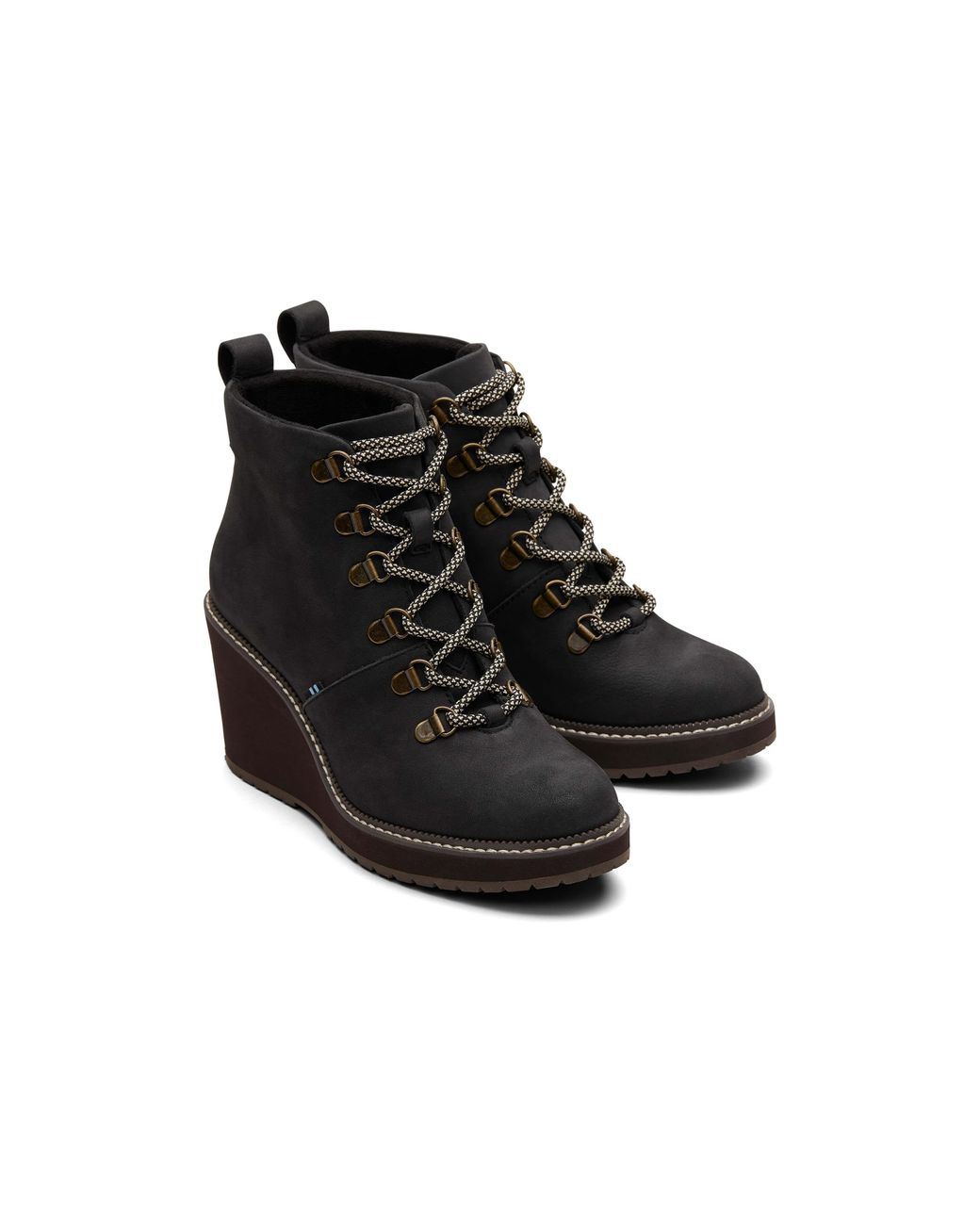 TOMS Leather Melrose Wedge Boot in 