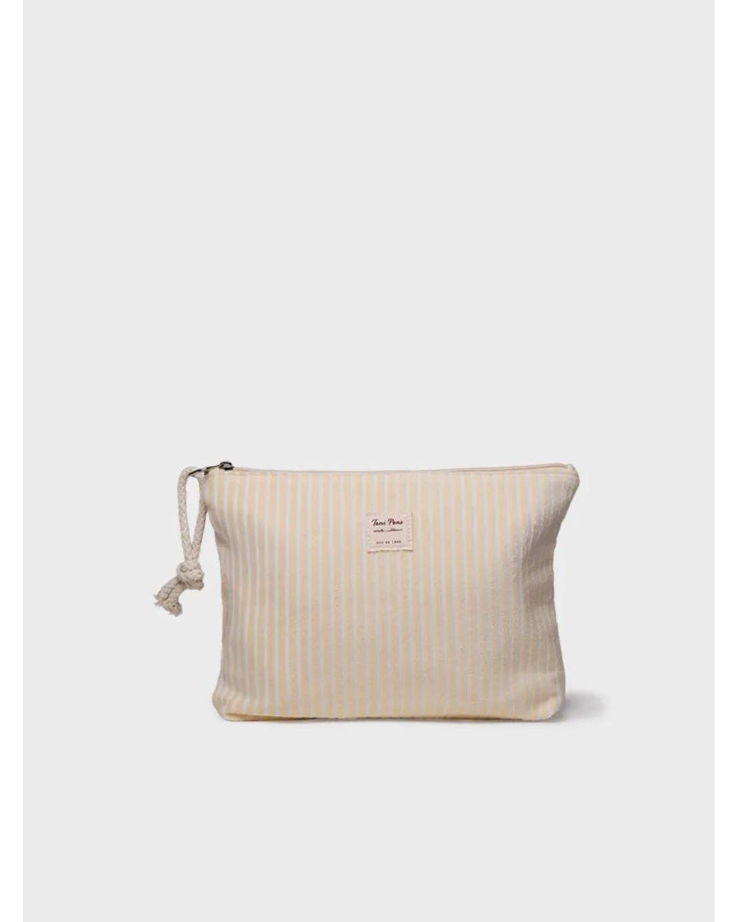 Toni Pons Natural Striped Toiletry Bag