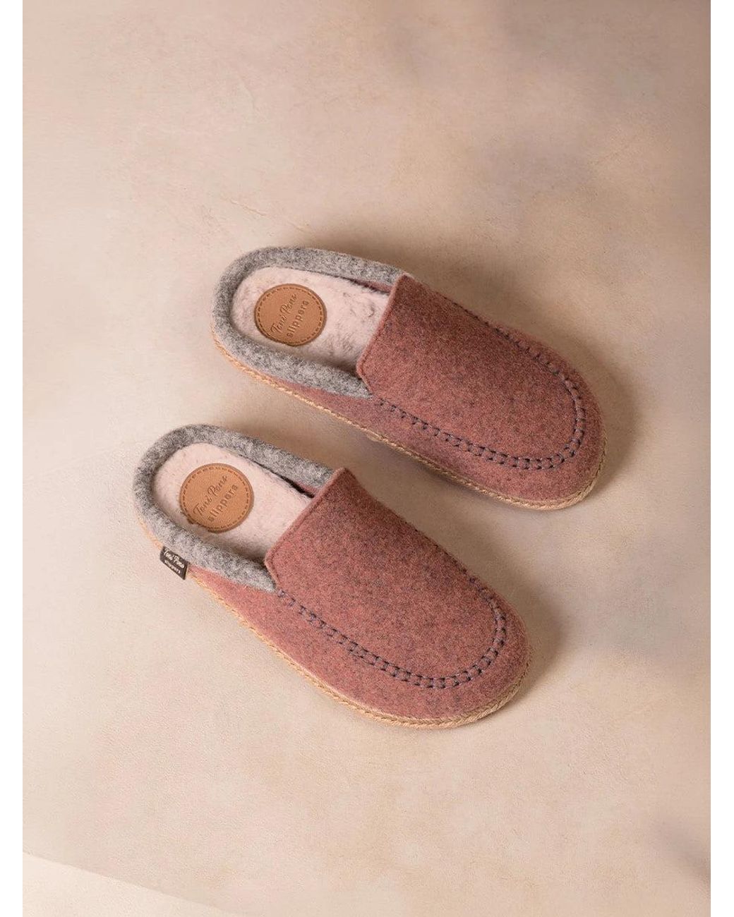Toni Pons Natural Open Felt Slipper For
