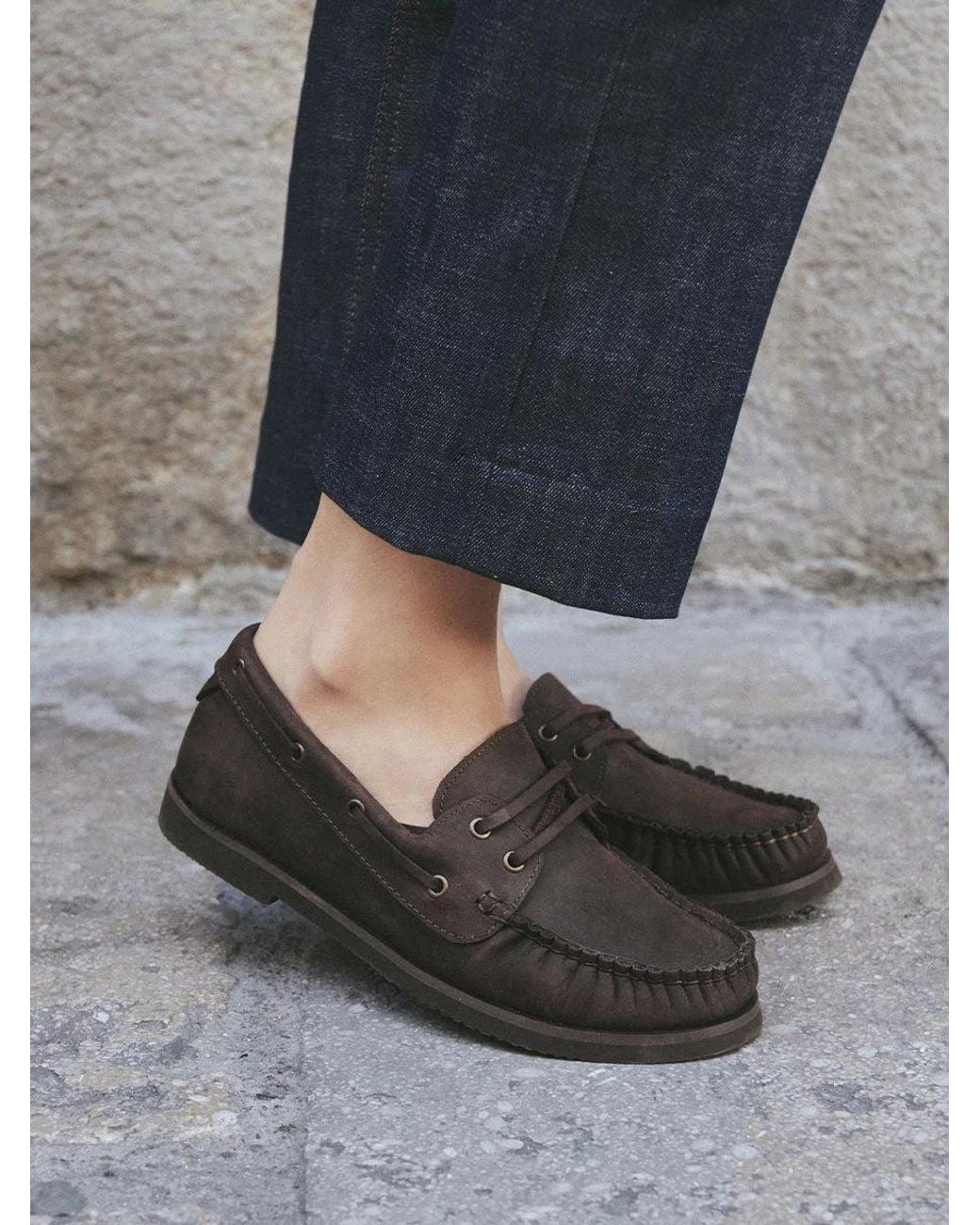 Toni Pons Gray Leather Boat Shoe