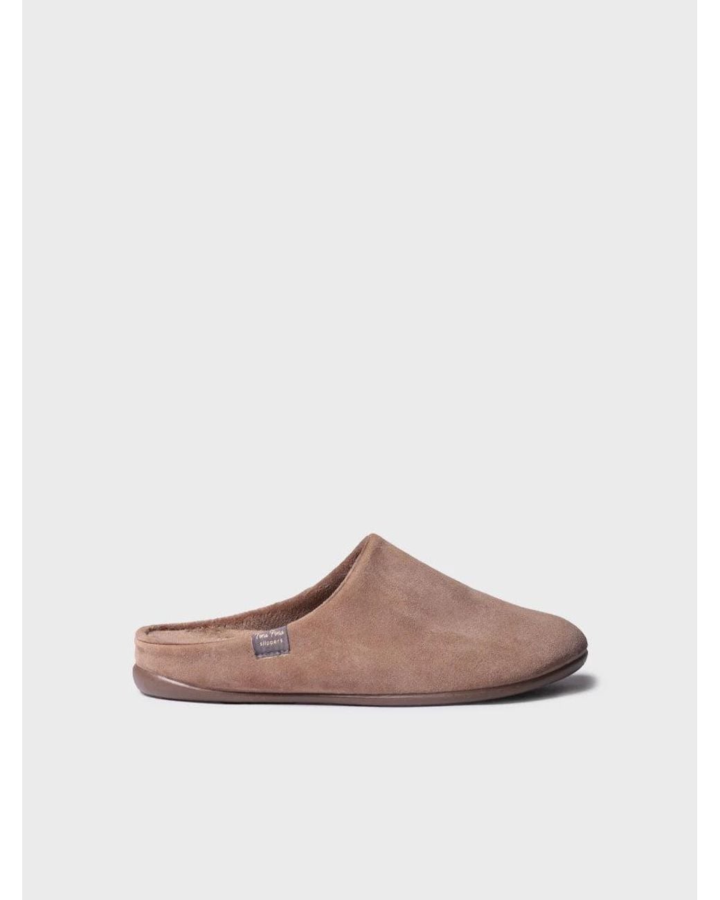 Toni Pons Gray Open Leather Slipper With Interior Lining For for men
