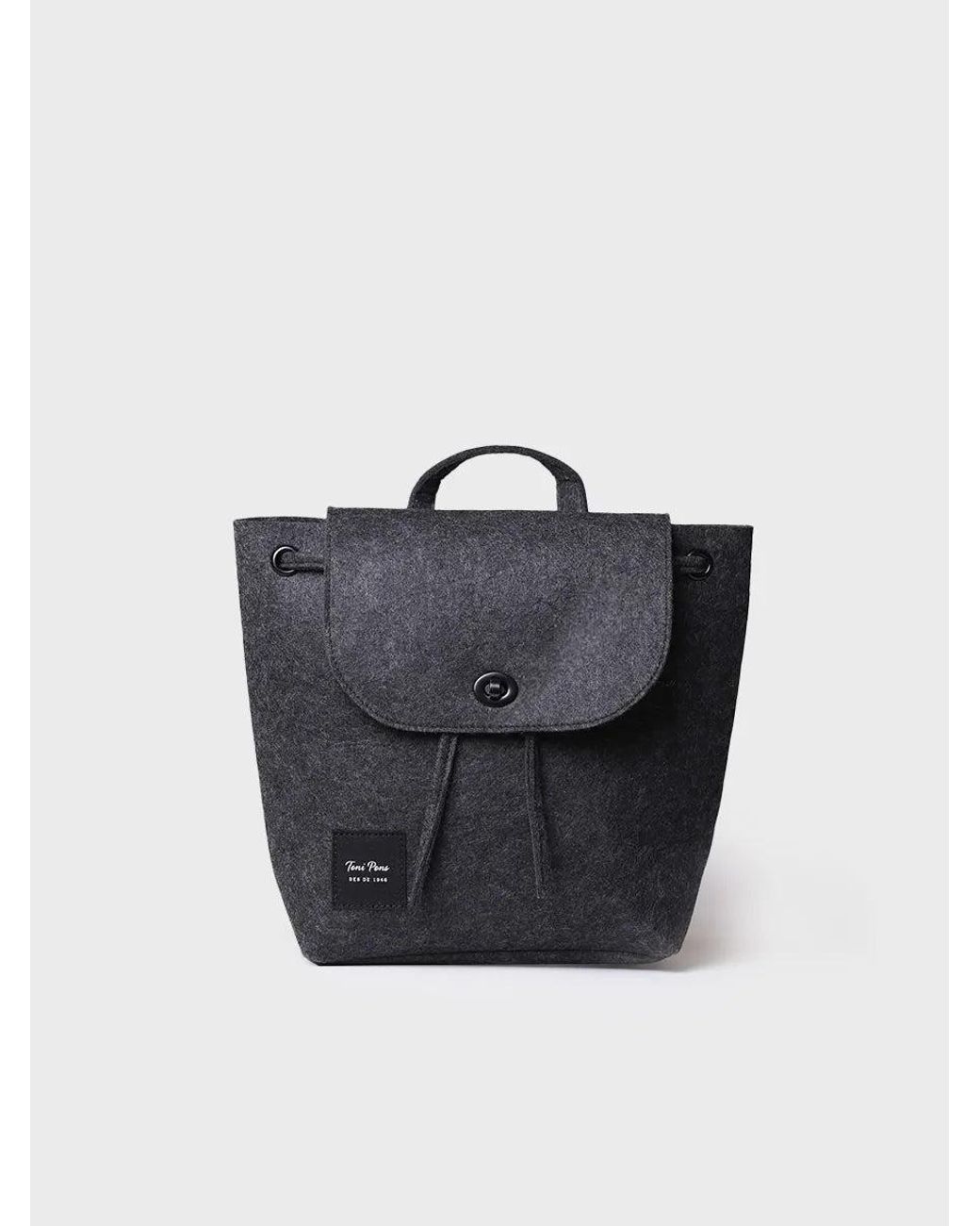 Toni Pons Gray Felt Backpack