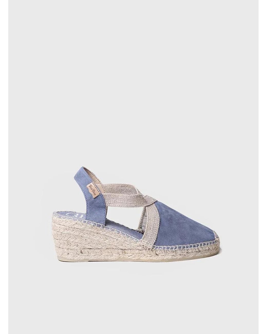 Toni Pons Blue Suede Espadrilles With Elastics
