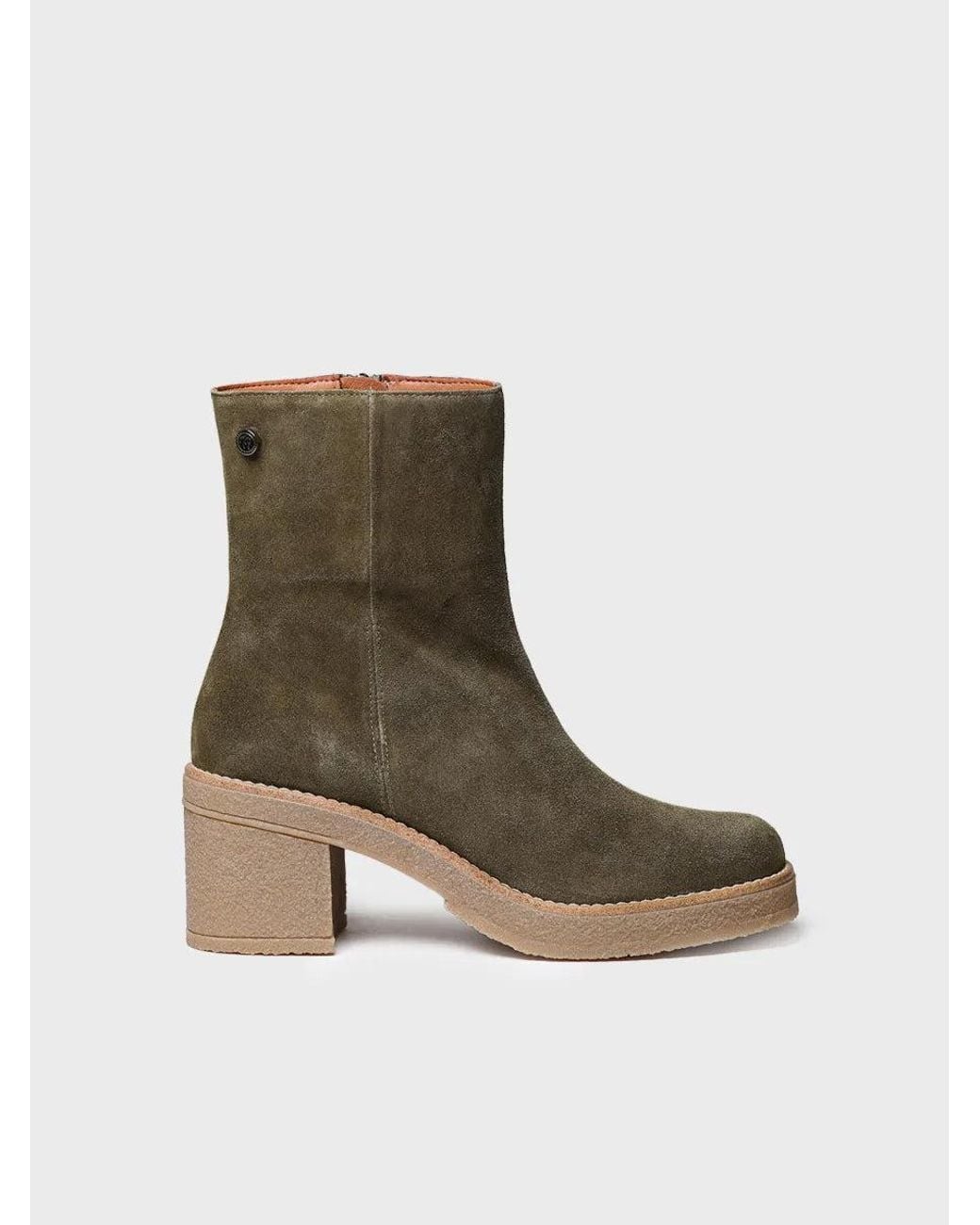 Toni Pons Green Block-Heel Ankle Boot