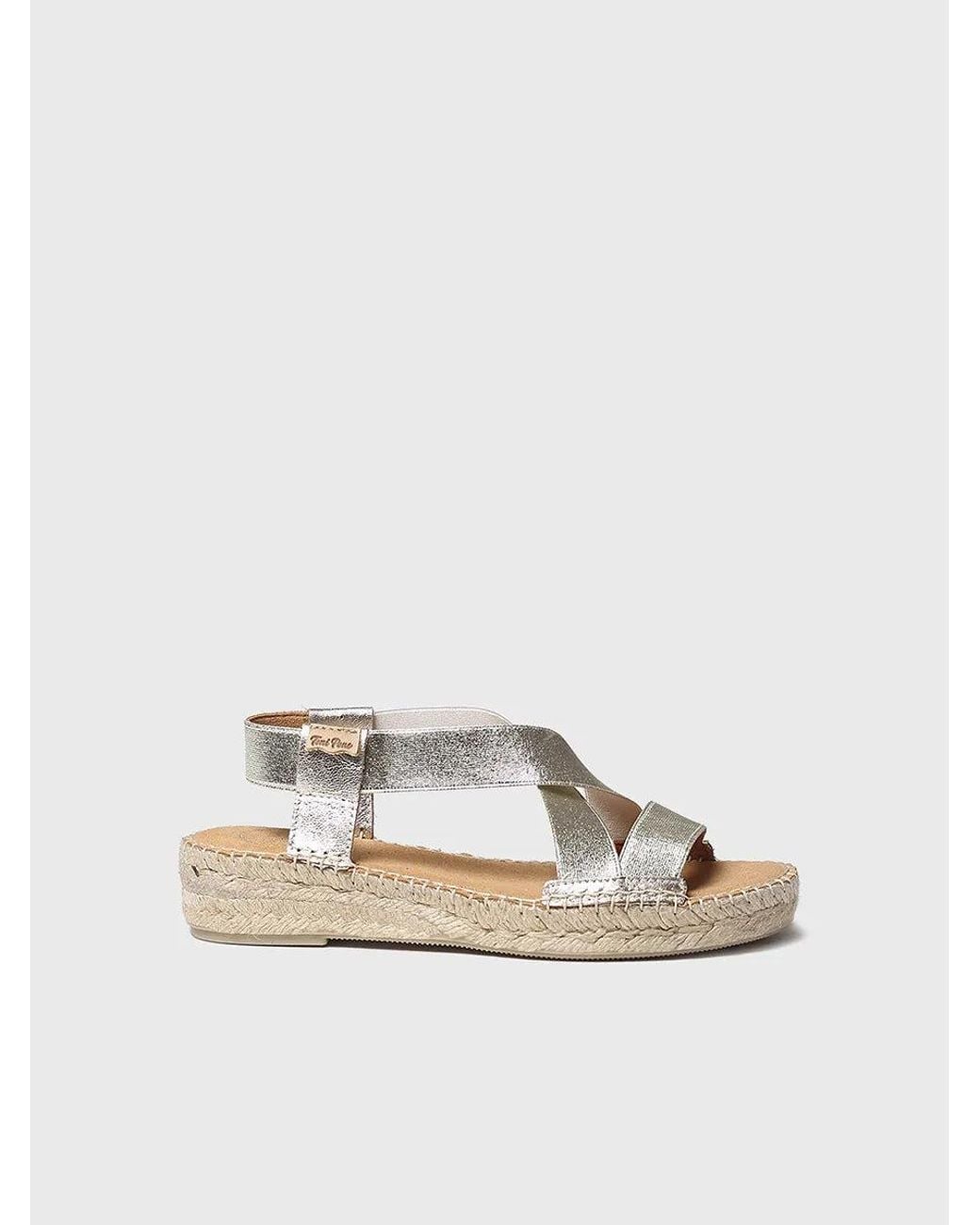 Toni Pons Natural Flat Metallic Sandal