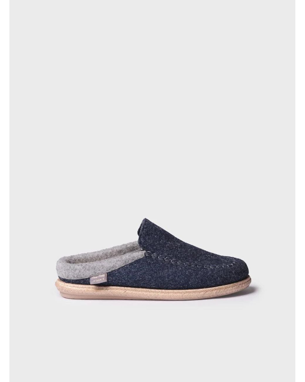 Toni Pons Blue Open Felt Slipper For
